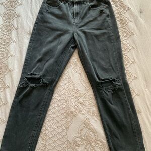 American Eagle Outfitters Black Distressed Skinny Jeans
